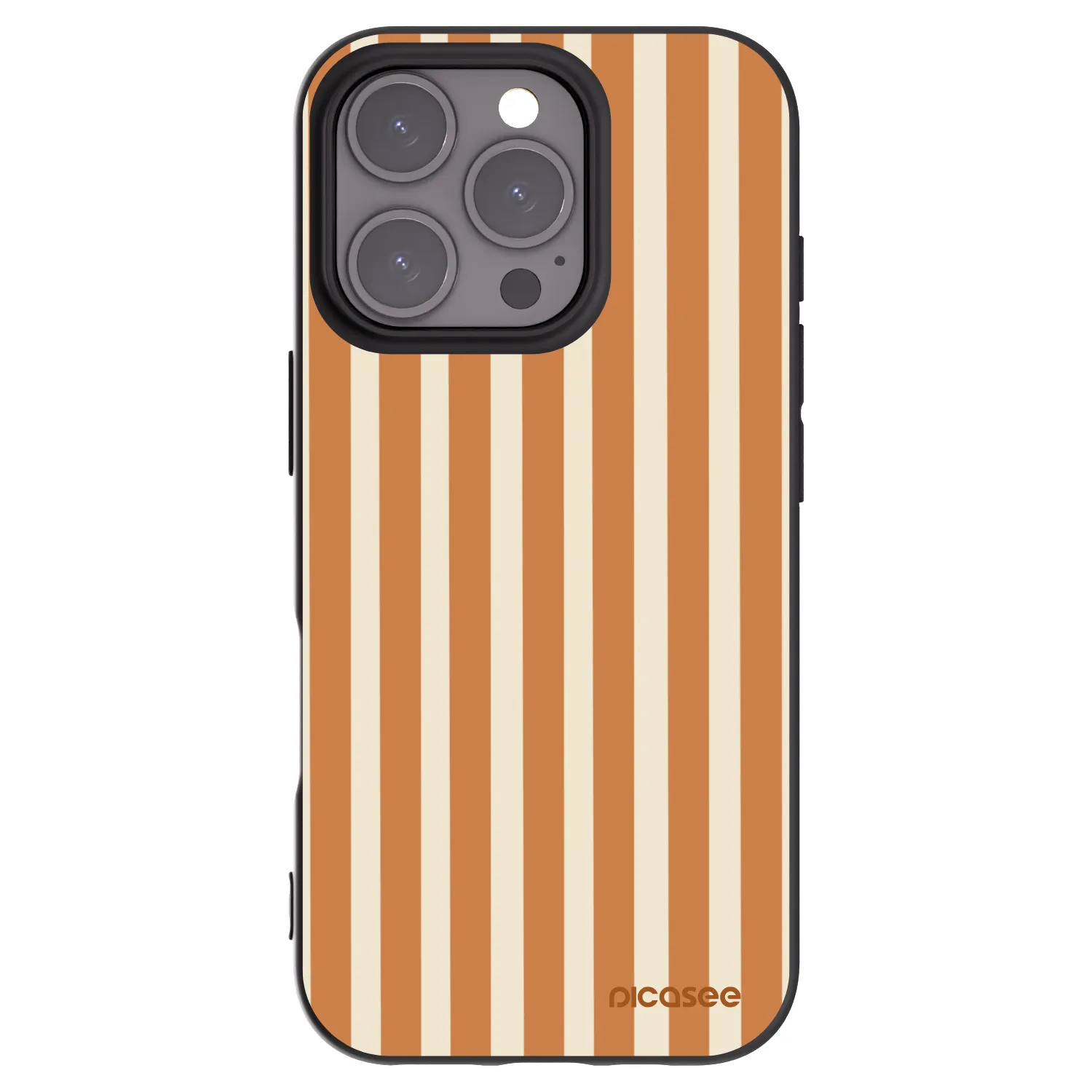 Picasee silikonový černý obal pro Apple iPhone 16 Pro - Orange lines