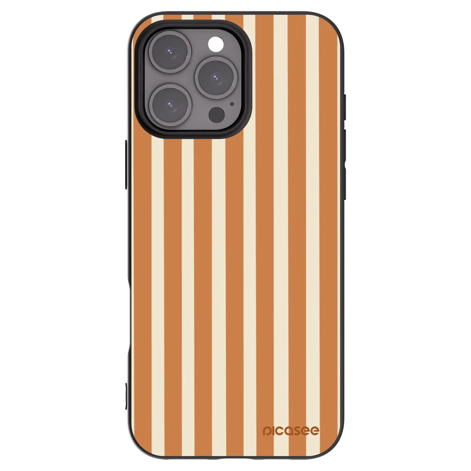Picasee silikonový černý obal pro Apple iPhone 16 Pro Max - Orange lines