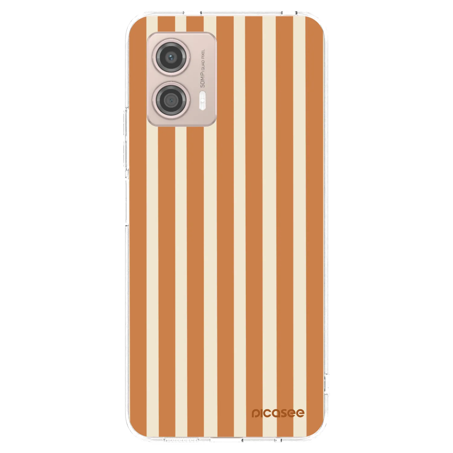 Picasee silikonový průhledný obal pro Motorola Moto G53 5G - Orange lines