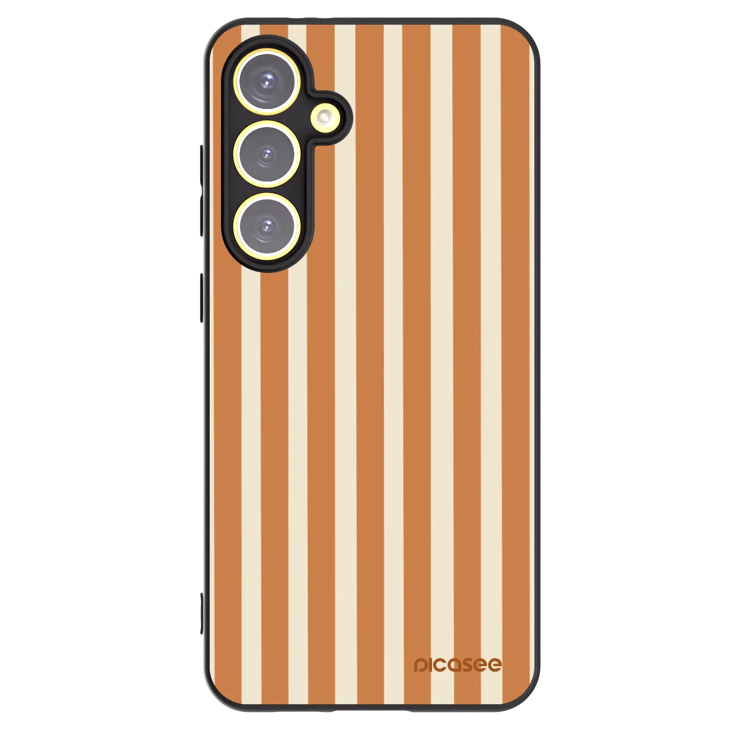 Picasee silikonový černý obal pro Samsung Galaxy S24 FE S721B - Orange lines