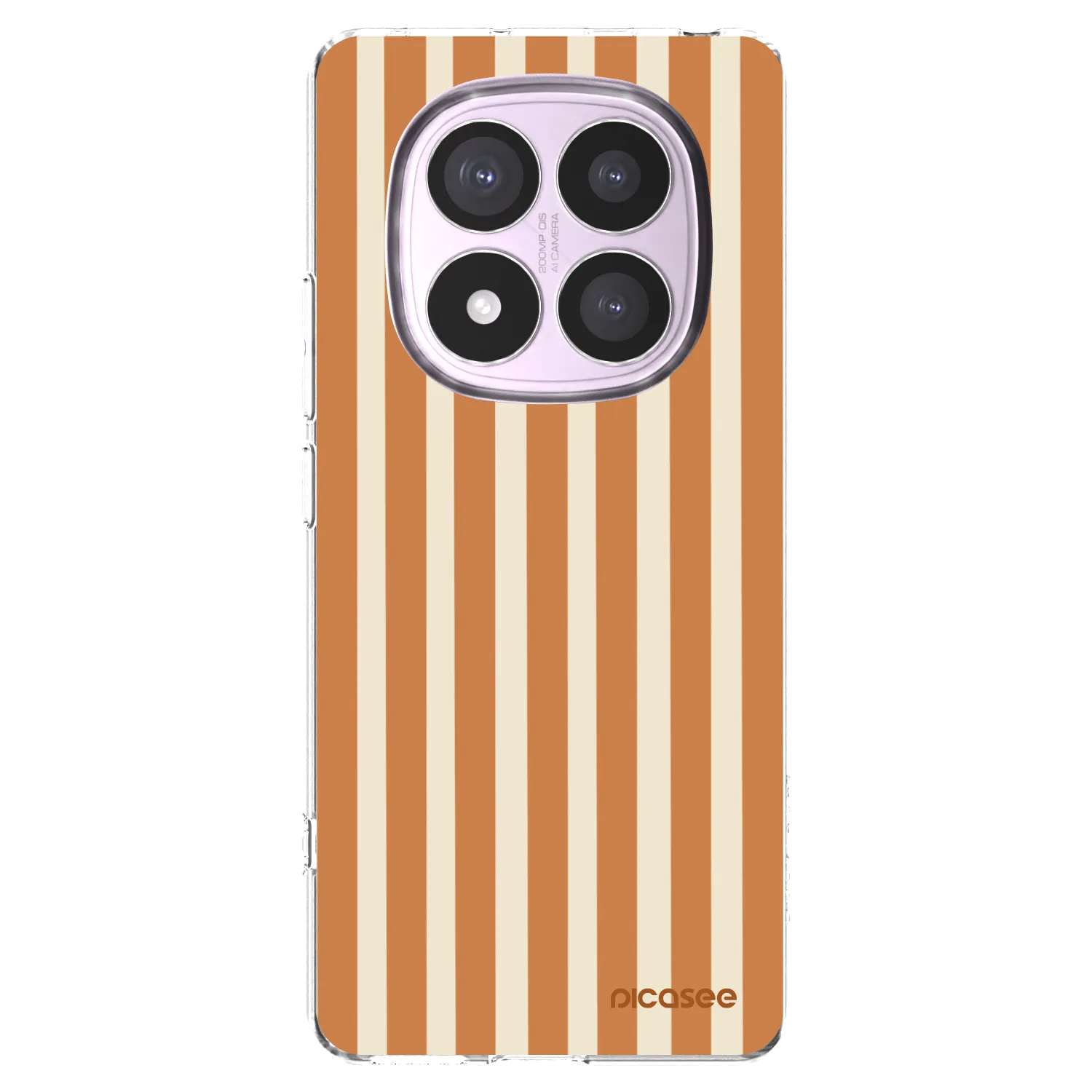 Picasee silikonový průhledný obal pro Xiaomi Redmi Note 14 Pro 5G - Orange lines