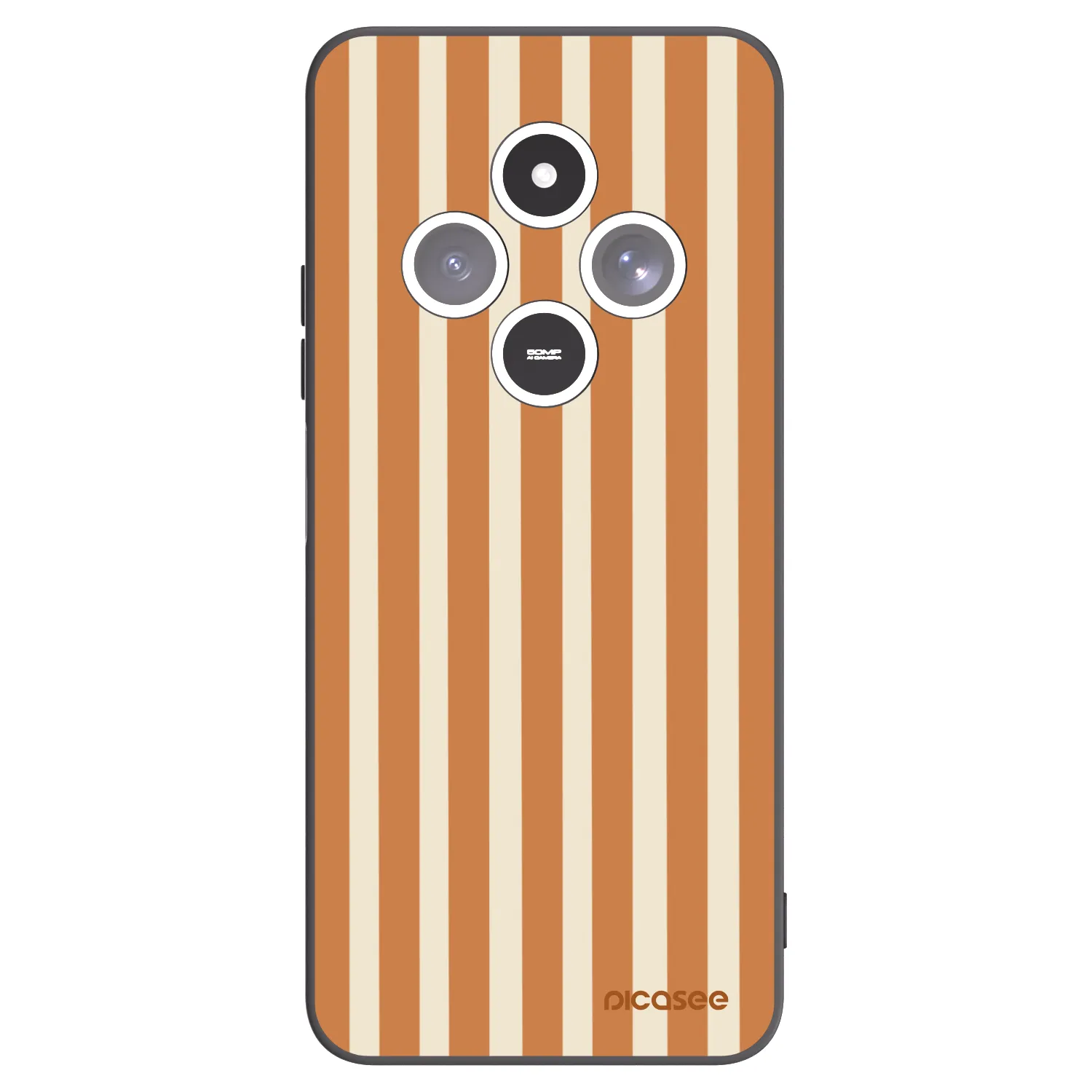 Picasee silikonový černý obal pro Xiaomi Redmi 14C - Orange lines