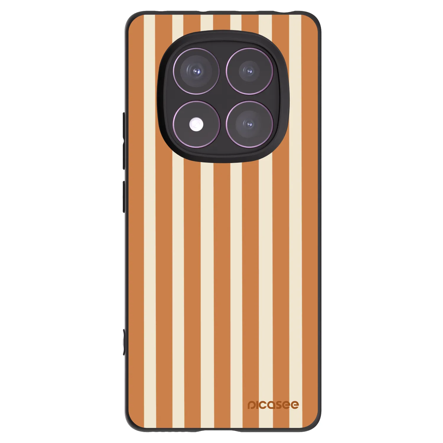 Picasee silikonový černý obal pro Xiaomi Redmi Note 14 Pro 4G - Orange lines