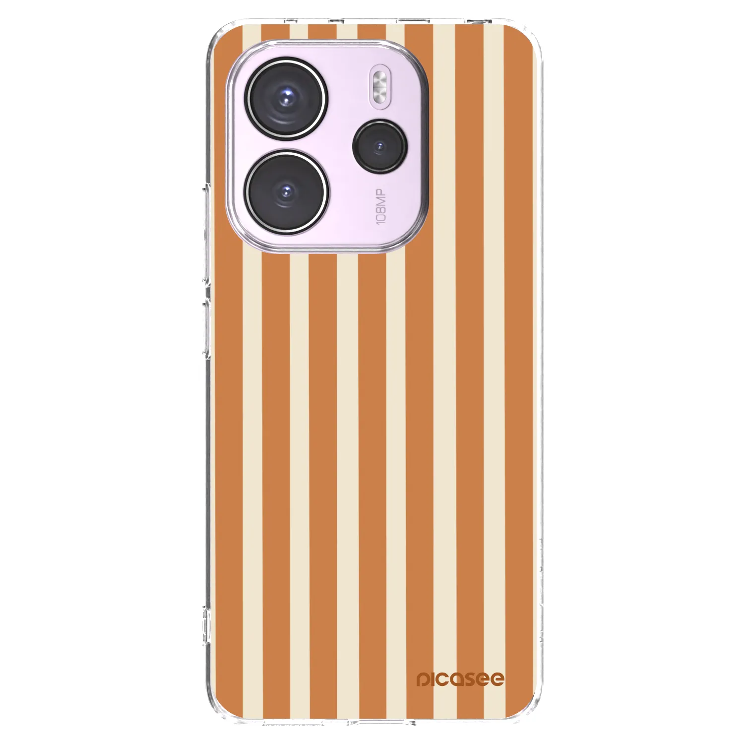 Picasee silikonový průhledný obal pro Xiaomi Redmi Note 14 4G - Orange lines
