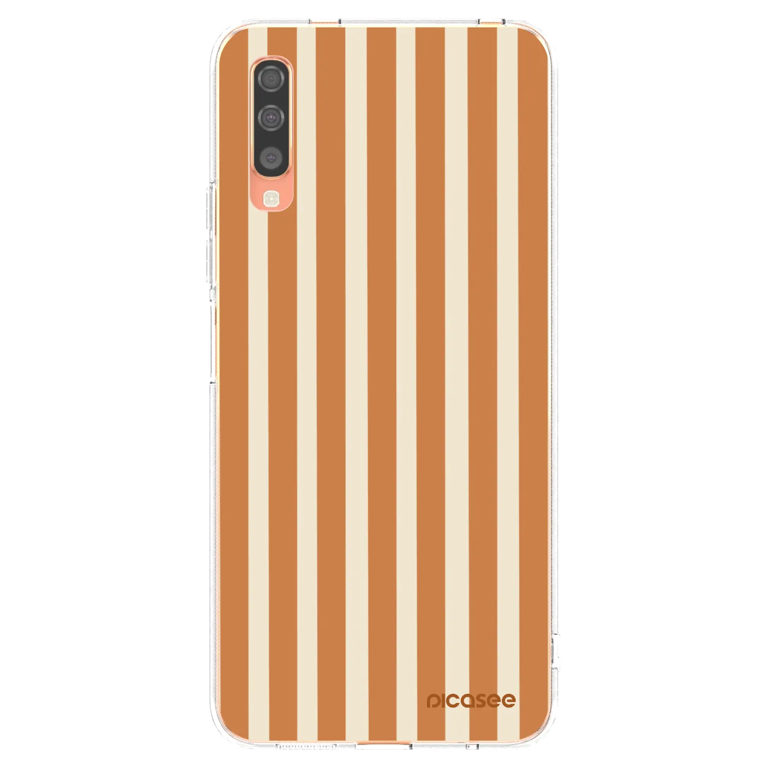 Picasee silikonový průhledný obal pro Samsung Galaxy A70 A705F - Orange lines
