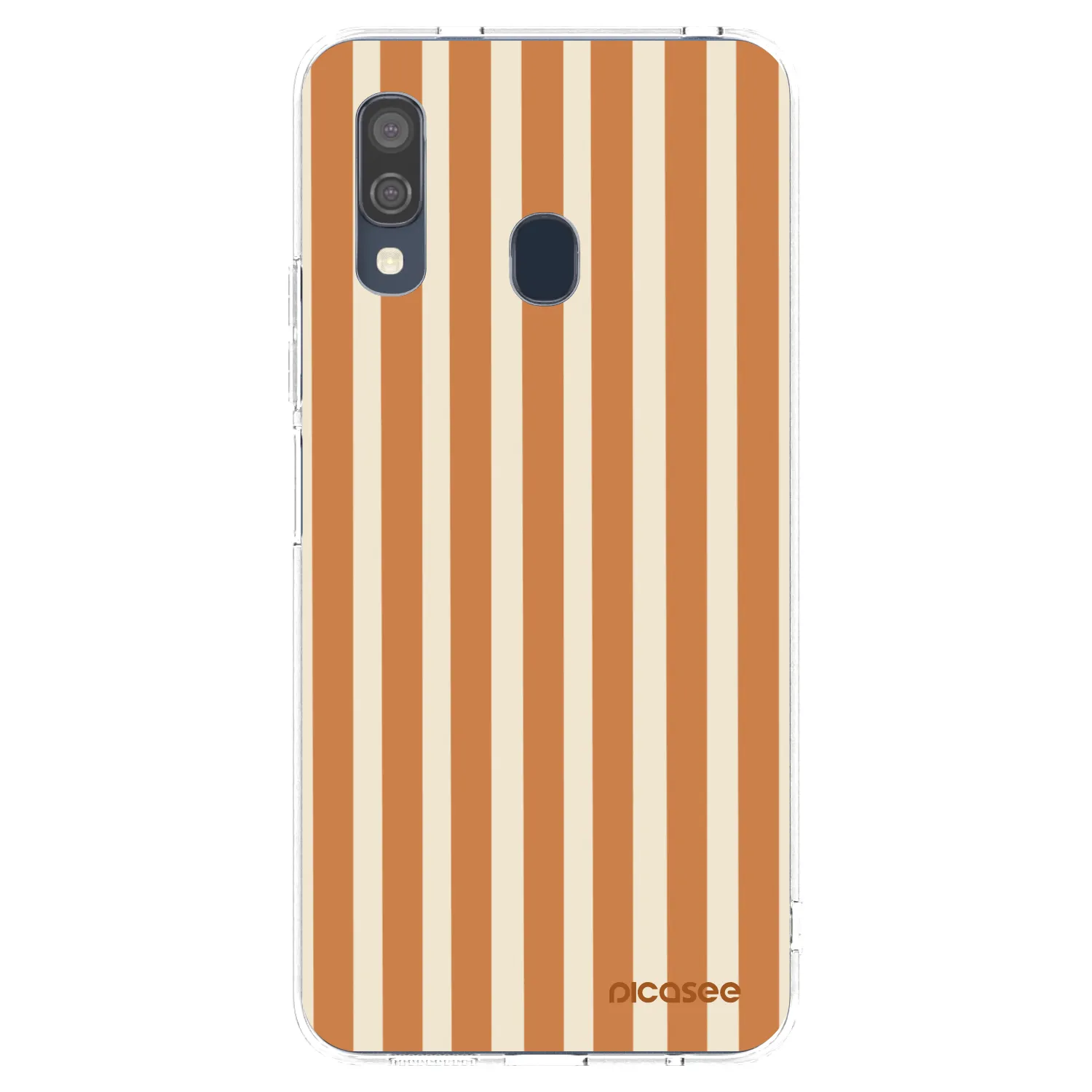 Picasee silikonový průhledný obal pro Samsung Galaxy A40 A405F - Orange lines