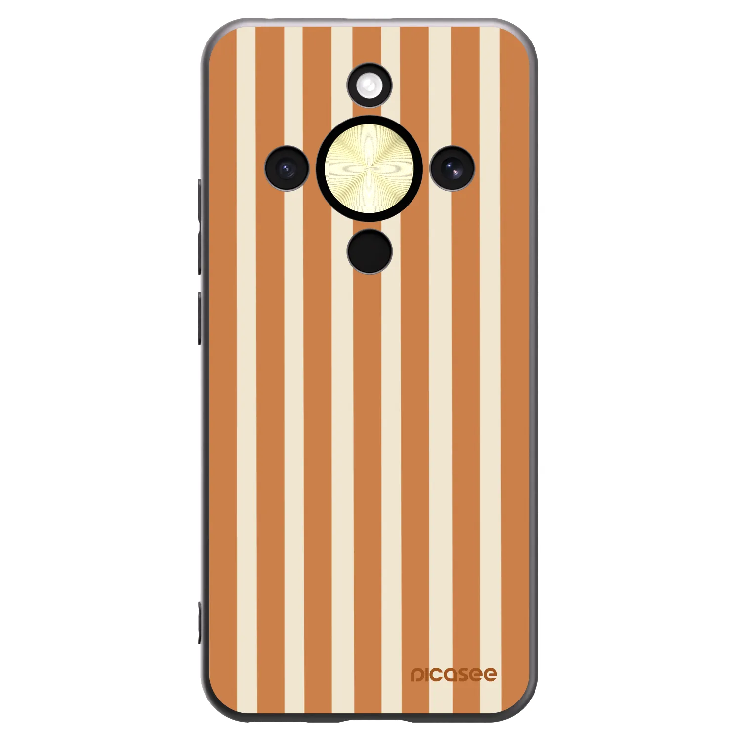 Picasee silikonový černý obal pro Honor Magic8 Lite 5G - Orange lines