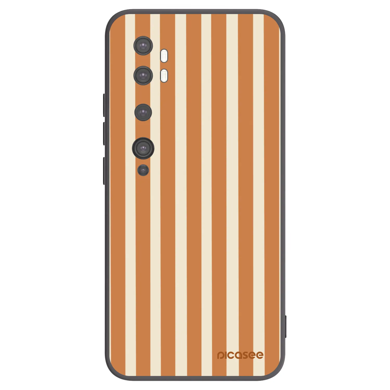 Picasee silikonový černý obal pro Xiaomi Mi Note 10 (Pro) - Orange lines