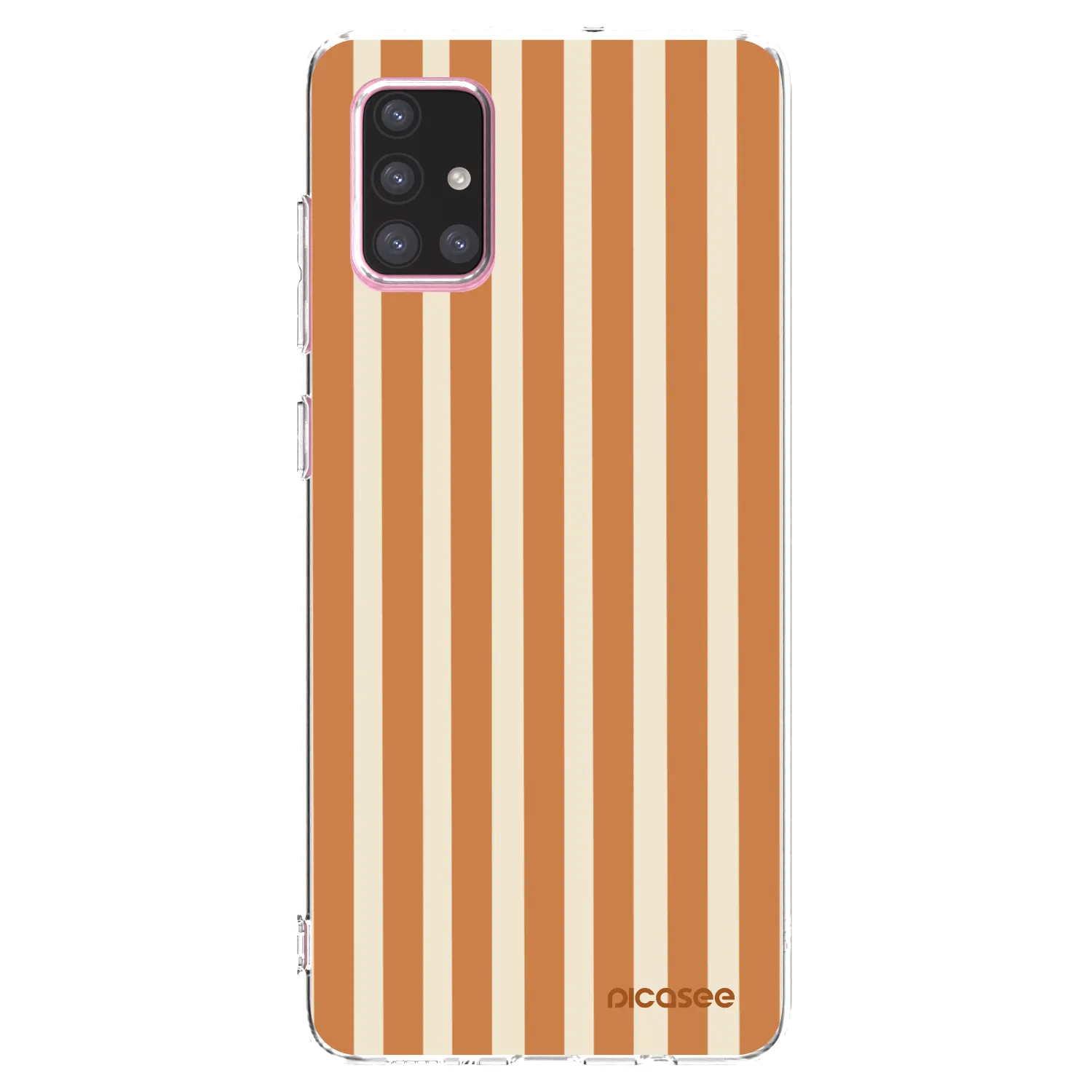 Picasee silikonový průhledný obal pro Samsung Galaxy A71 A715F - Orange lines