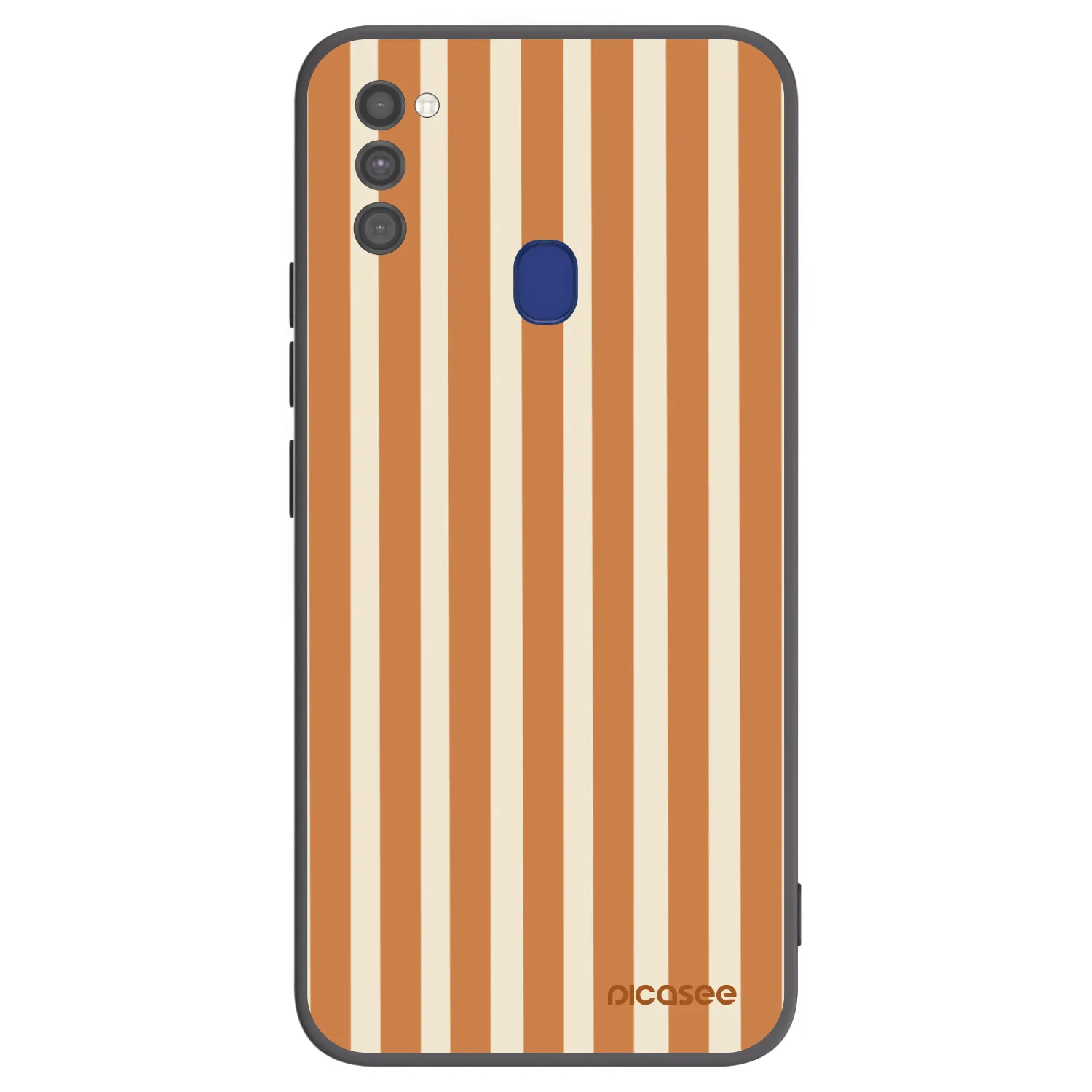 Picasee silikonový černý obal pro Samsung Galaxy M21 M215F - Orange lines