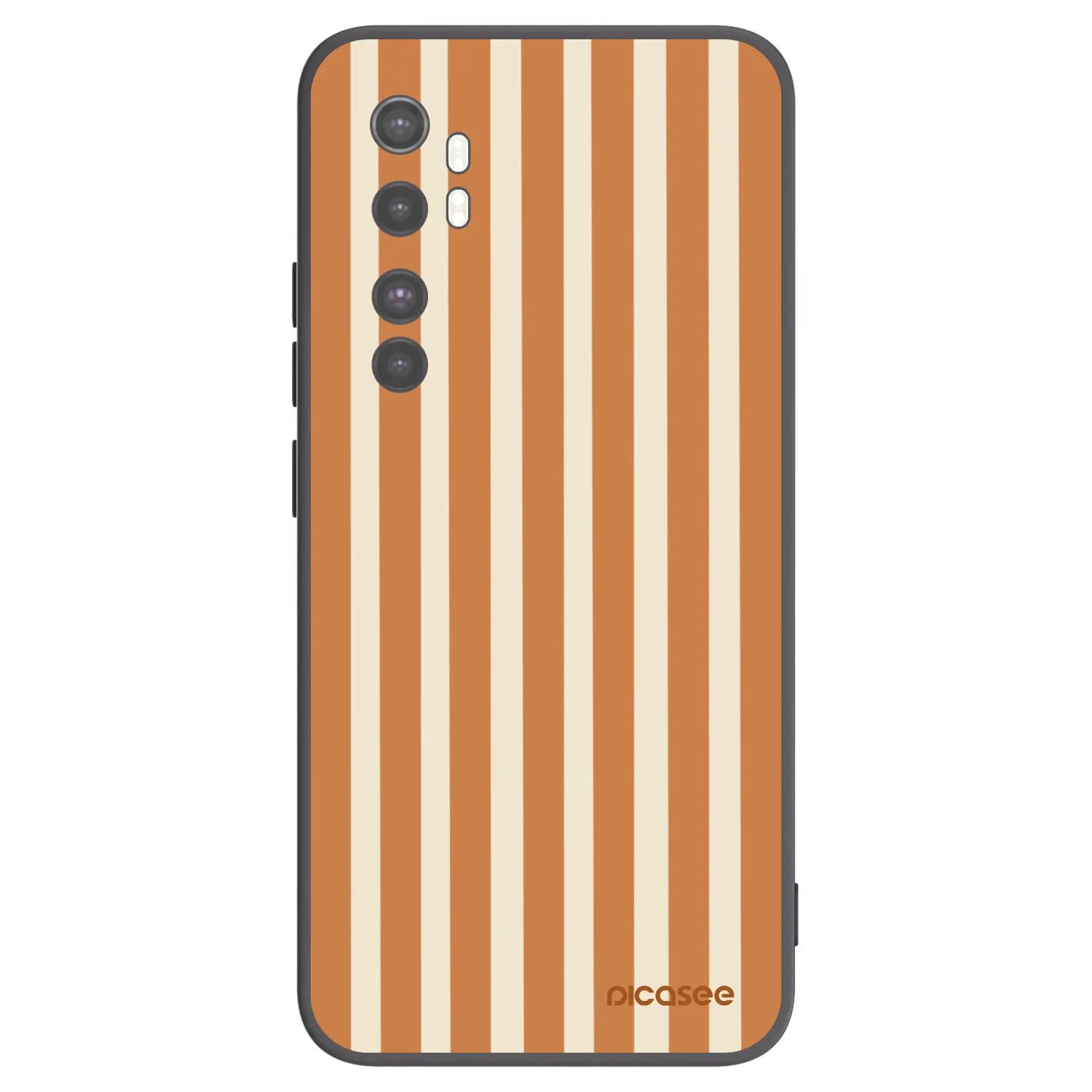 Picasee silikonový černý obal pro Xiaomi Mi Note 10 Lite - Orange lines