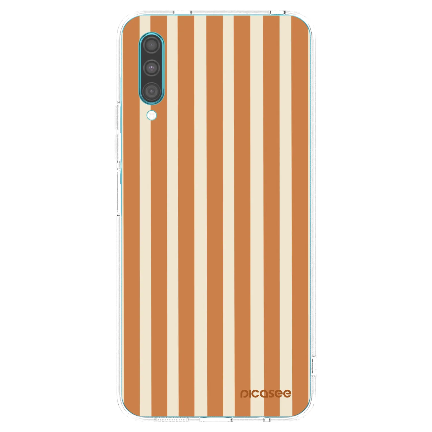 Picasee silikonový průhledný obal pro Samsung Galaxy A30s A307F - Orange lines