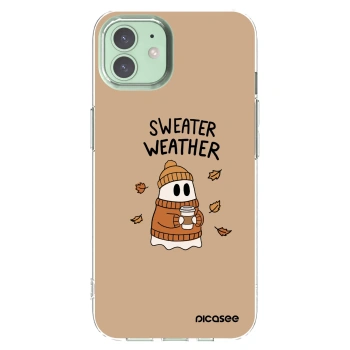 Picasee silikonový průhledný obal pro Apple iPhone 12 - Sweater ghost