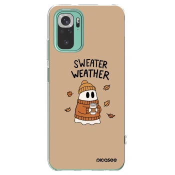 Picasee silikonový průhledný obal pro Xiaomi Redmi Note 10 Pro - Sweater ghost