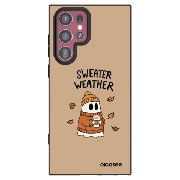 Picasee silikonový černý obal pro Samsung Galaxy S22 Ultra 5G - Sweater ghost