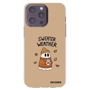 Picasee silikonový průhledný obal pro Apple iPhone 14 Pro Max - Sweater ghost