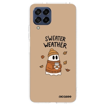 Picasee silikonový průhledný obal pro Samsung Galaxy M53 5G - Sweater ghost