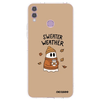 Picasee silikonový průhledný obal pro Honor 8X - Sweater ghost