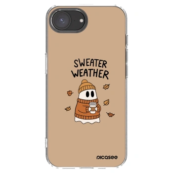 Picasee silikonový průhledný obal pro Apple iPhone 16e - Sweater ghost