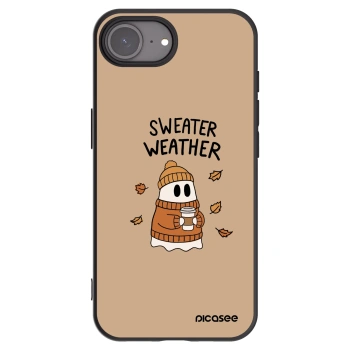 Picasee silikonový černý obal pro Apple iPhone 16e - Sweater ghost