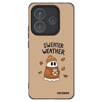 Picasee silikonový černý obal pro Xiaomi Redmi Note 14 5G - Sweater ghost
