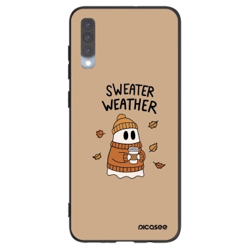 Picasee silikonový černý obal pro Samsung Galaxy A70 A705F - Sweater ghost