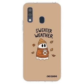 Picasee silikonový průhledný obal pro Samsung Galaxy A40 A405F - Sweater ghost