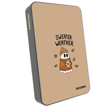 Picasee Powerbanka s MagSafe 10 000 mAh Šedá - Sweater ghost