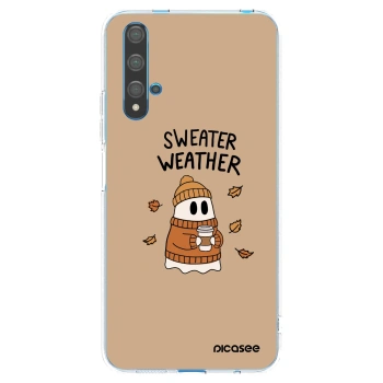Picasee silikonový průhledný obal pro Huawei Nova 5T - Sweater ghost