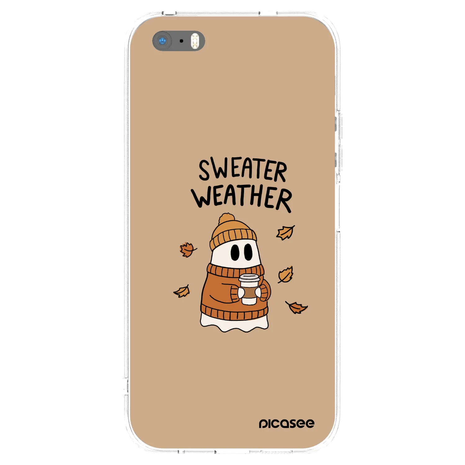 Picasee silikonový průhledný obal pro Apple iPhone 5/5S/SE - Sweater ghost