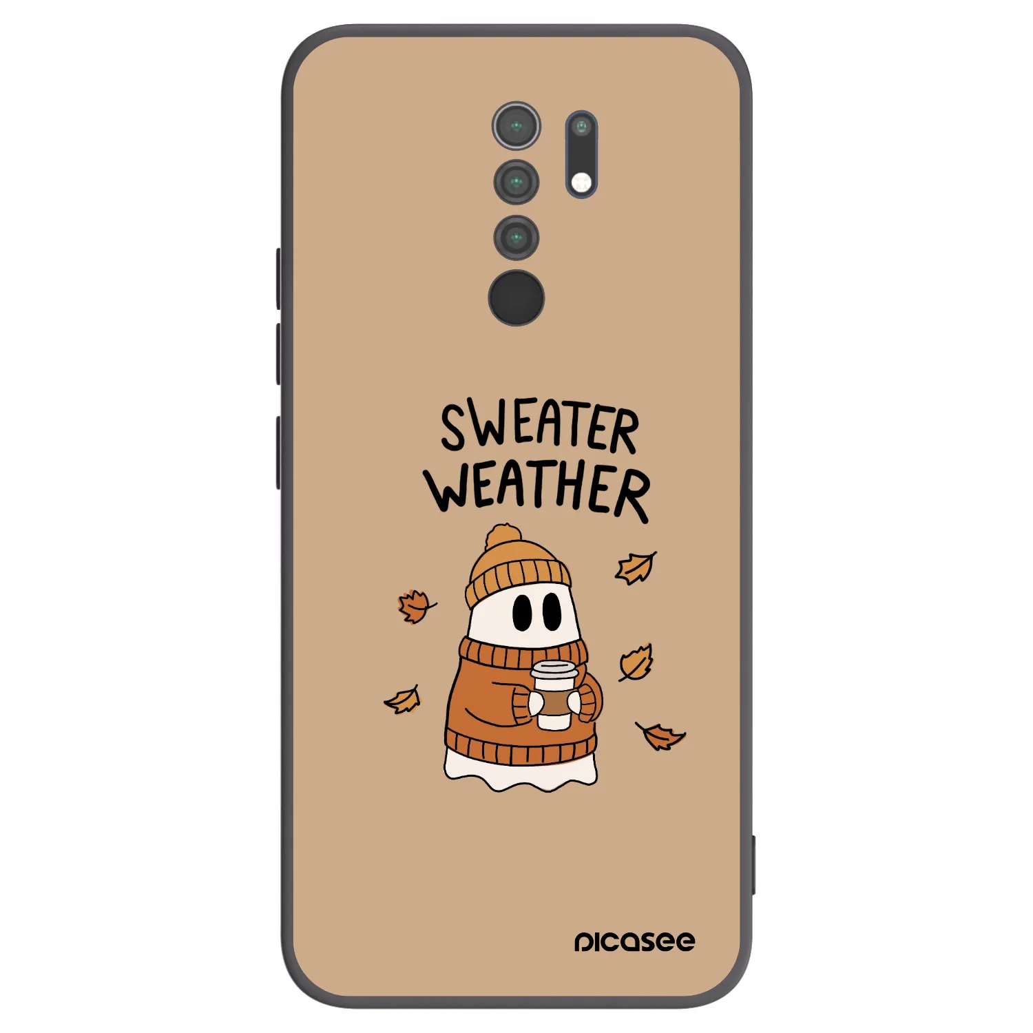 Picasee silikonový černý obal pro Xiaomi Redmi 9 - Sweater ghost