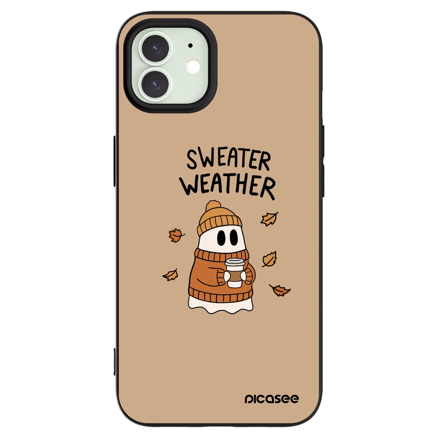 Picasee silikonový černý obal pro Apple iPhone 12 - Sweater ghost