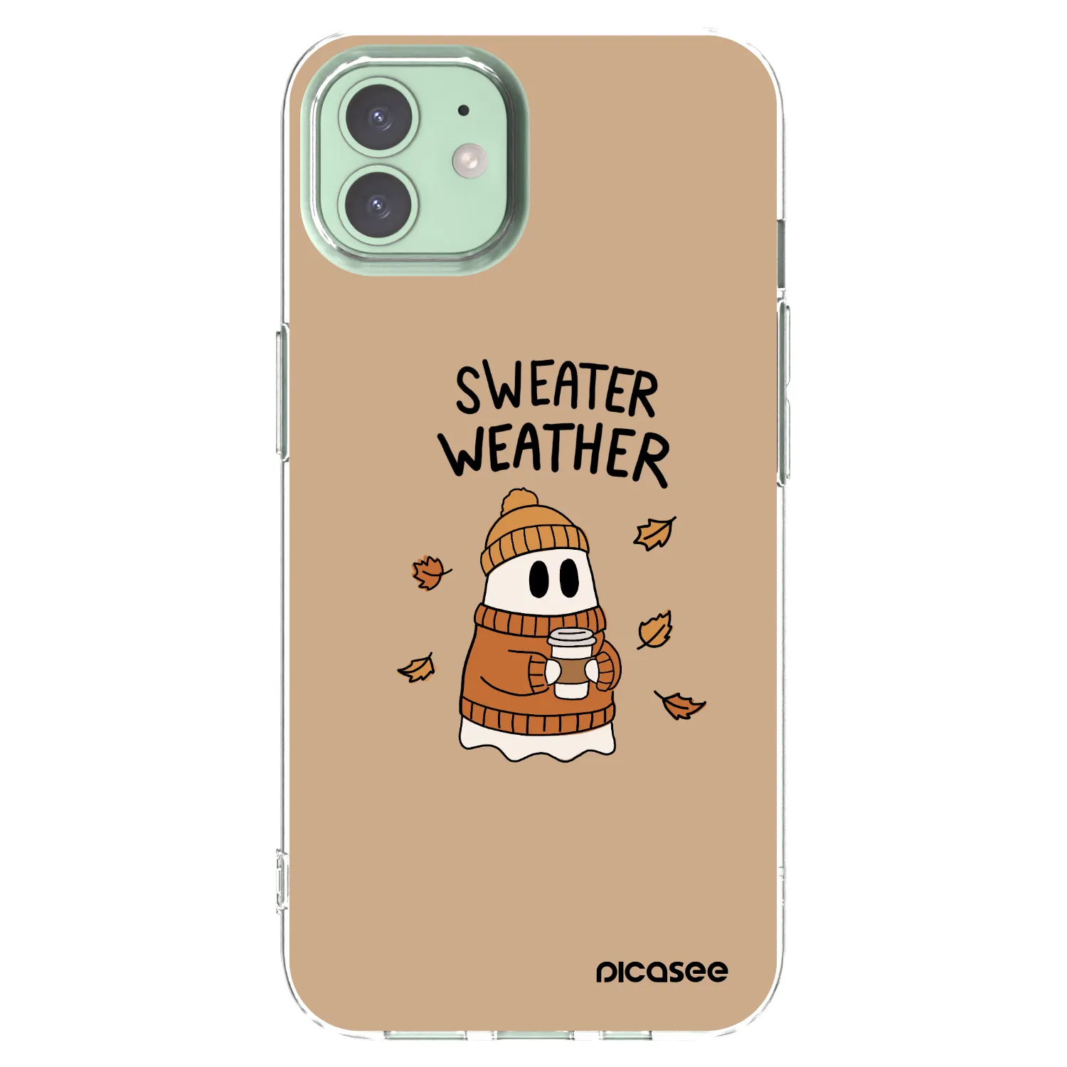 Picasee silikonový průhledný obal pro Apple iPhone 12 - Sweater ghost