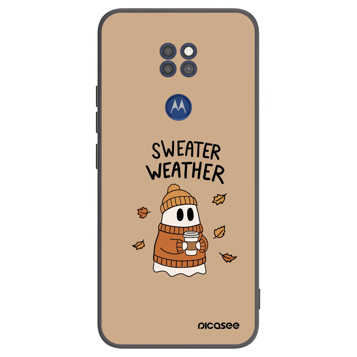 Picasee silikonový černý obal pro Motorola Moto G9 Play - Sweater ghost
