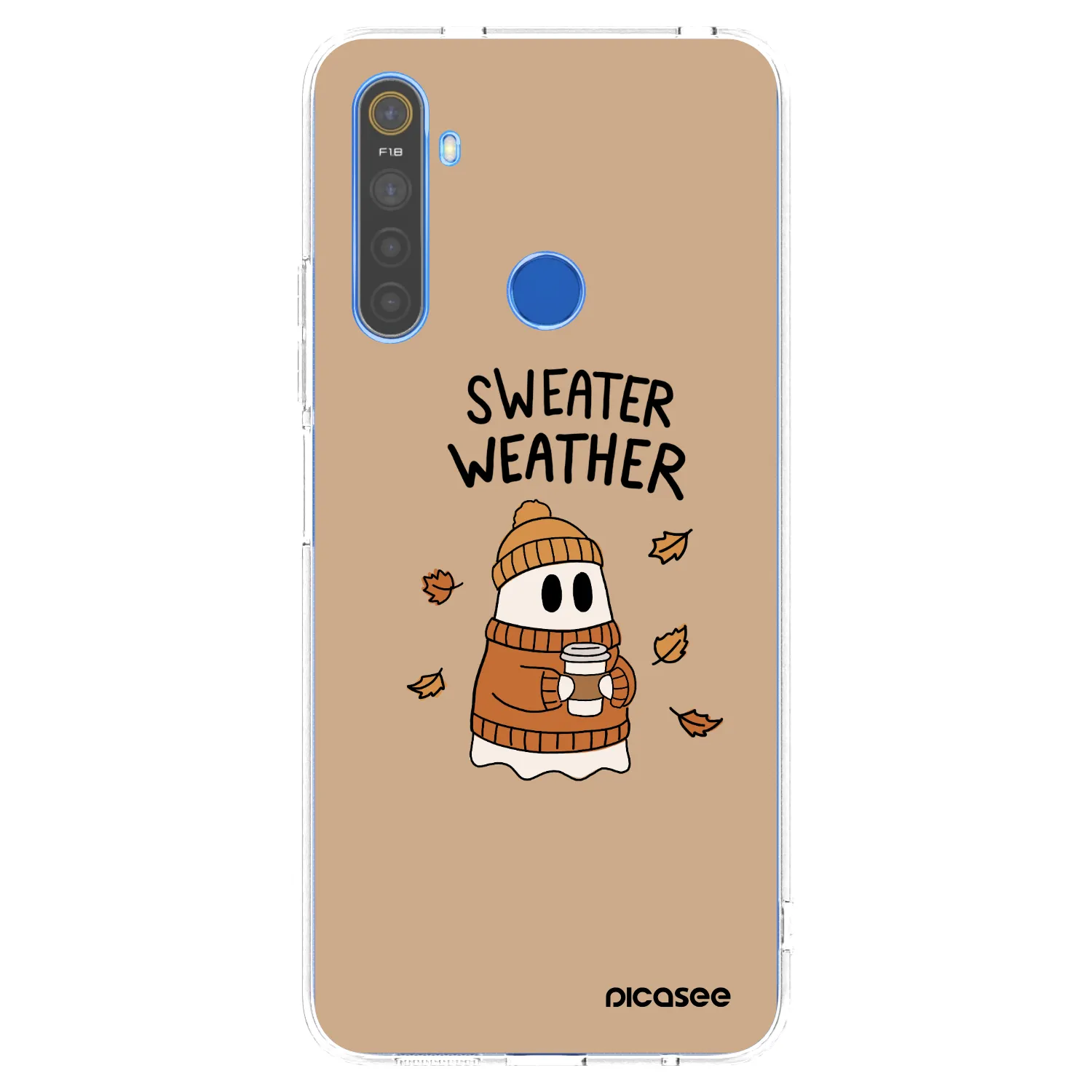 Picasee silikonový průhledný obal pro Realme 5 - Sweater ghost
