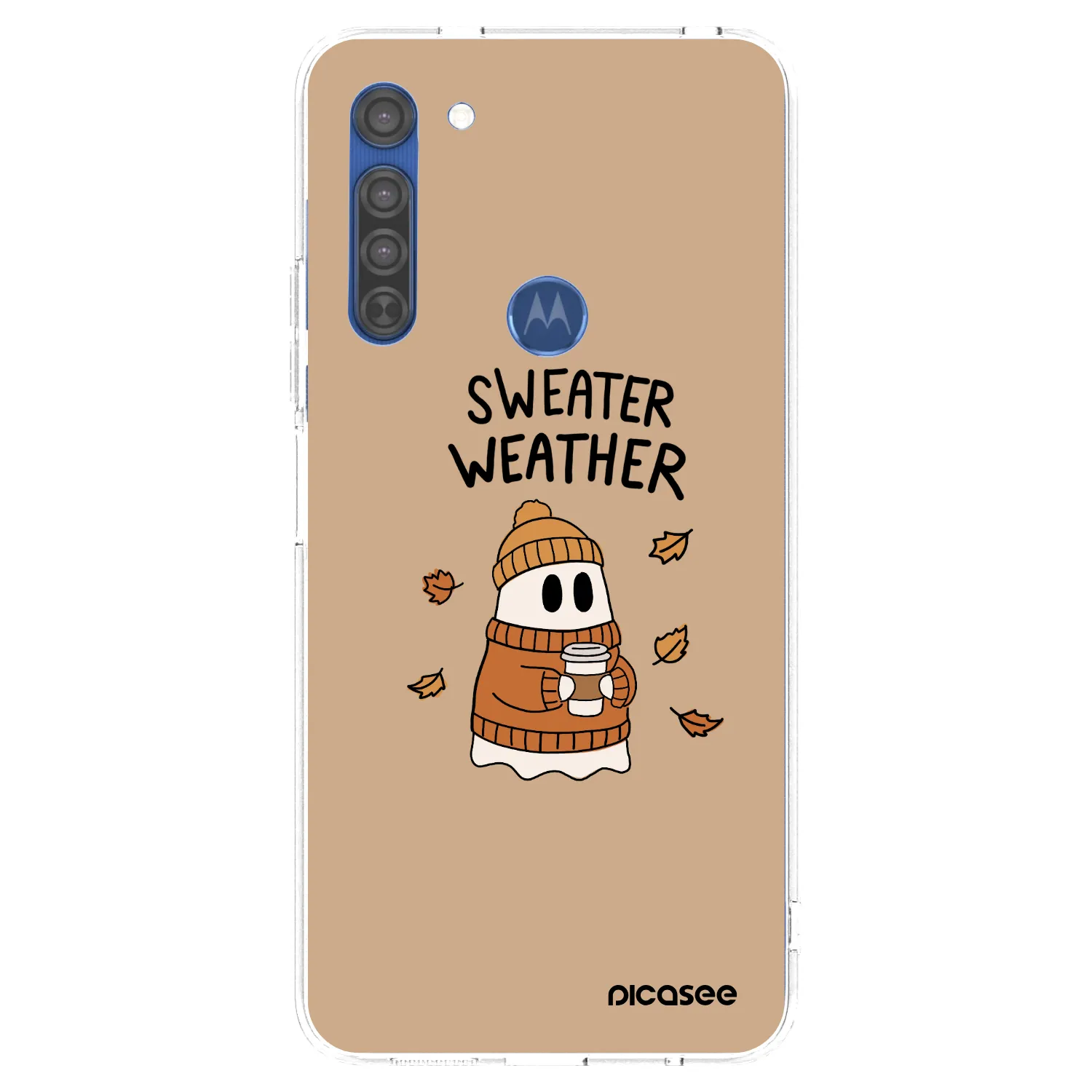 Picasee silikonový průhledný obal pro Motorola Moto G8 - Sweater ghost