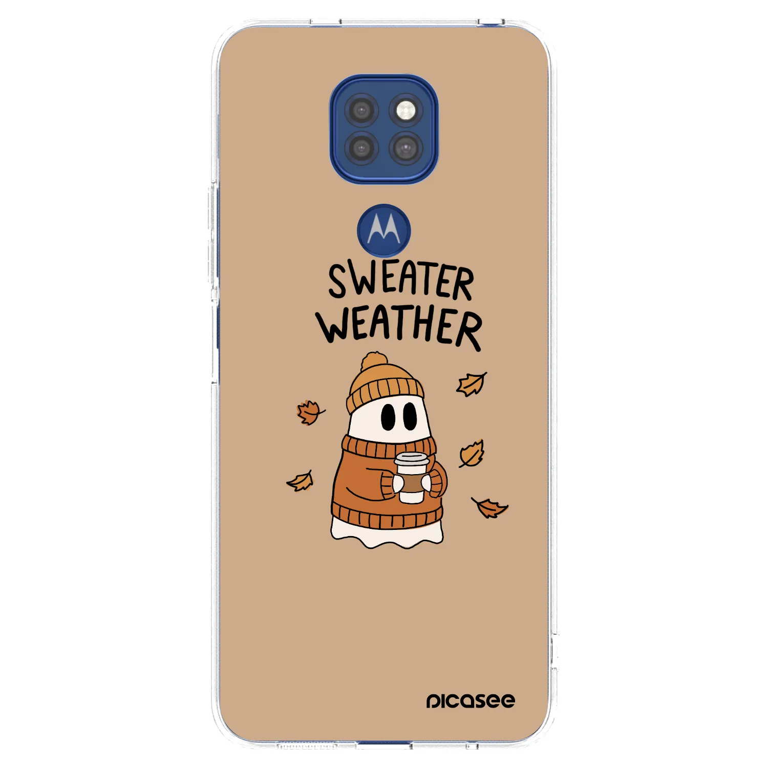 Picasee silikonový průhledný obal pro Motorola Moto G9 Play - Sweater ghost