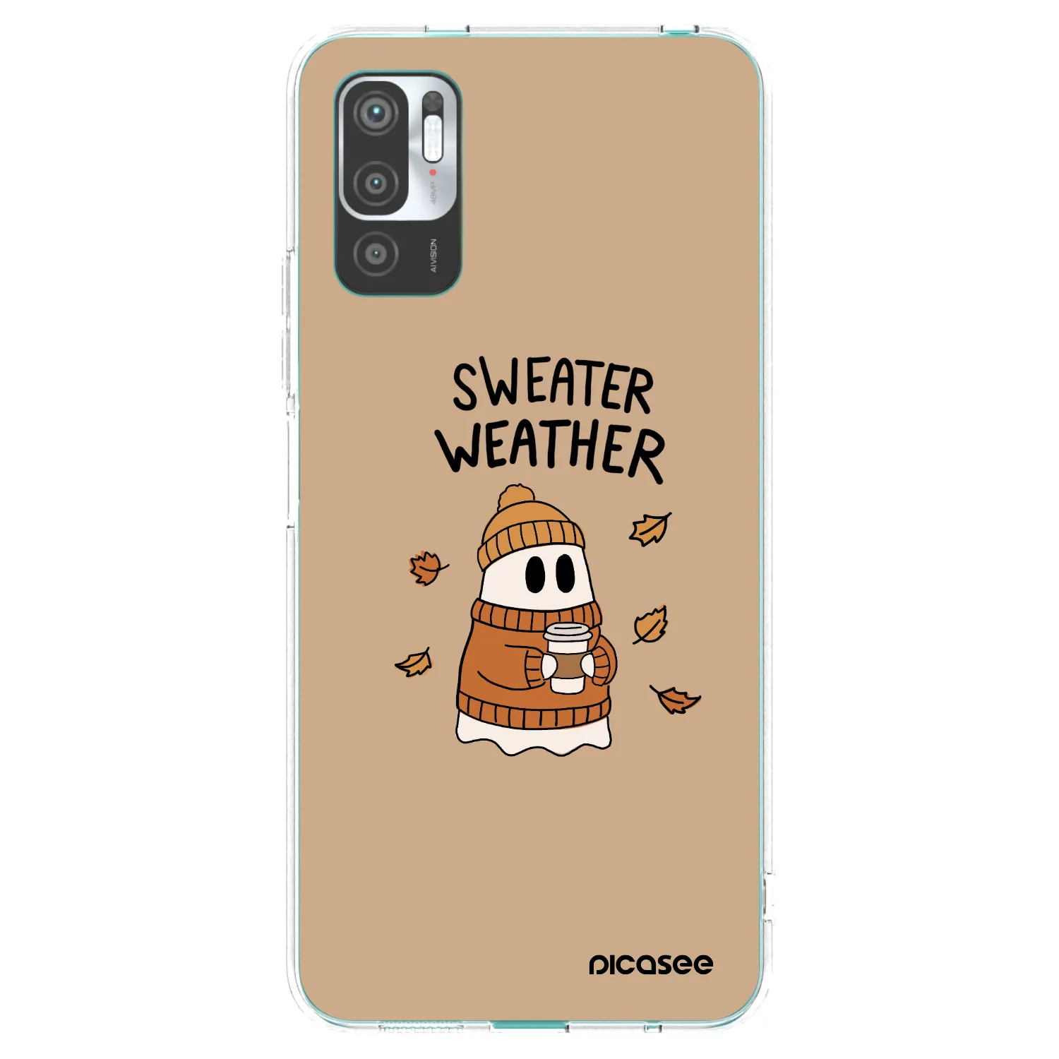 Picasee silikonový průhledný obal pro Xiaomi Redmi Note 10 5G - Sweater ghost