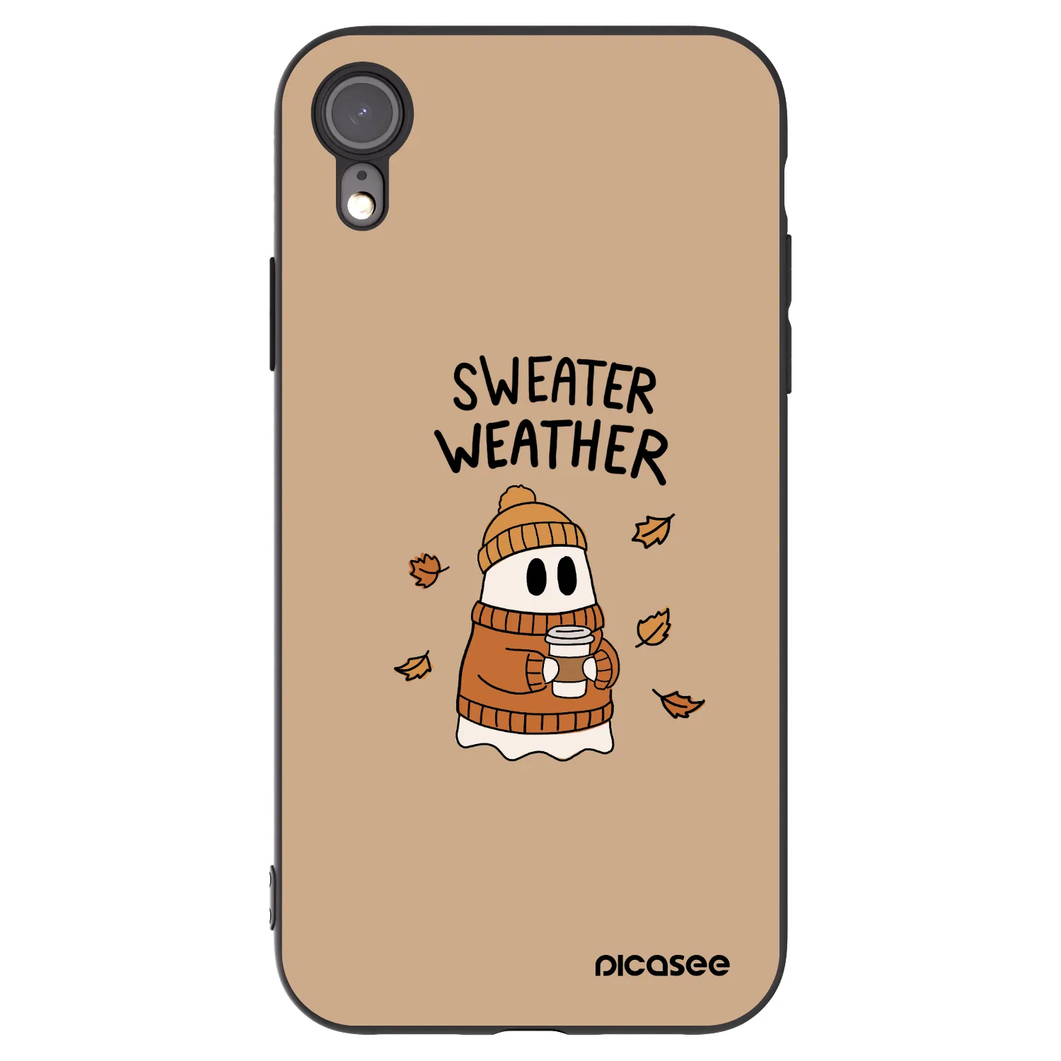 Picasee silikonový černý obal pro Apple iPhone XR - Sweater ghost