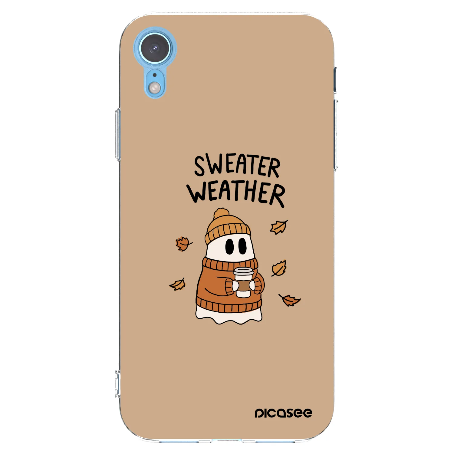 Picasee silikonový průhledný obal pro Apple iPhone XR - Sweater ghost