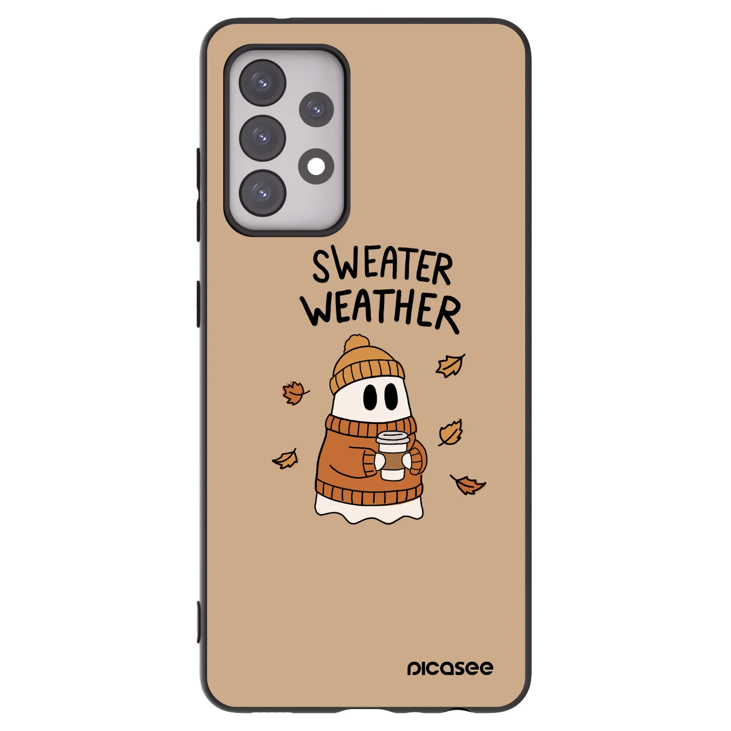 Picasee silikonový černý obal pro Samsung Galaxy A52s 5G A528B - Sweater ghost