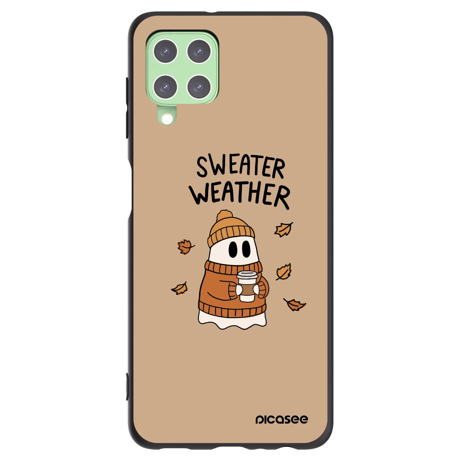 Picasee silikonový černý obal pro Samsung Galaxy A22 A225F 4G - Sweater ghost
