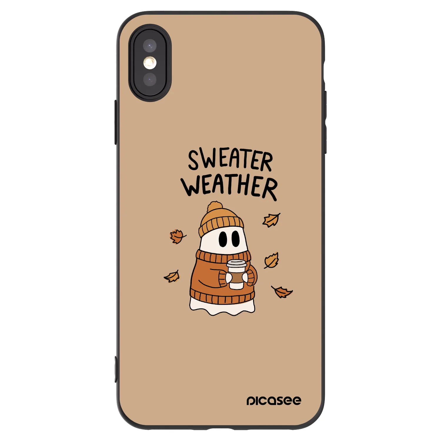 Picasee silikonový černý obal pro Apple iPhone XS Max - Sweater ghost