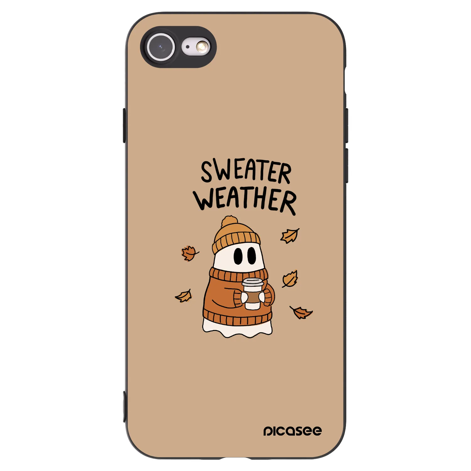Picasee silikonový černý obal pro Apple iPhone SE 2022 - Sweater ghost