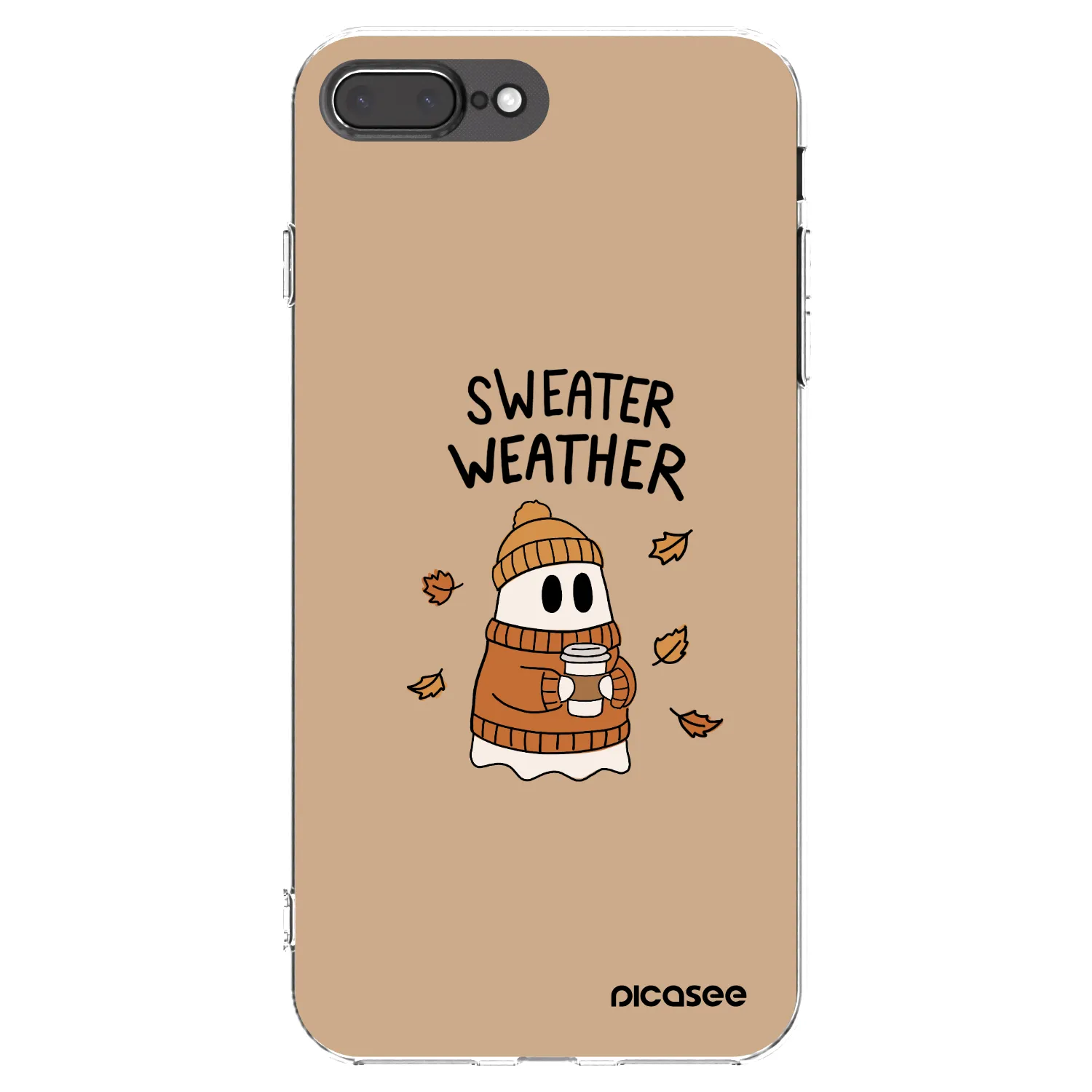 Picasee silikonový průhledný obal pro Apple iPhone 8 Plus - Sweater ghost