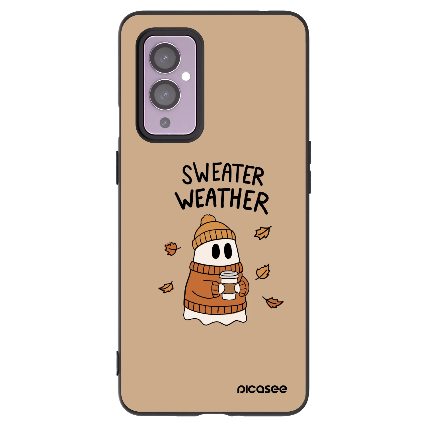 Picasee silikonový černý obal pro OnePlus 9 - Sweater ghost