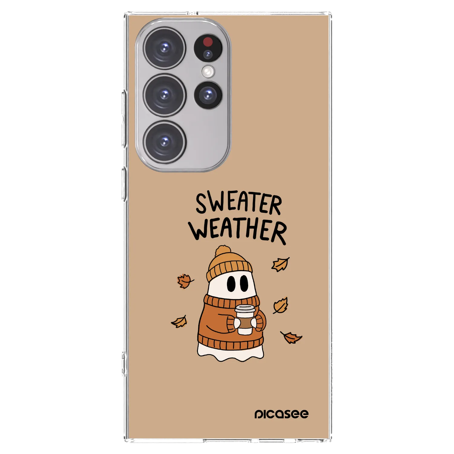 Picasee silikonový průhledný obal pro Samsung Galaxy S23 Ultra 5G - Sweater ghost
