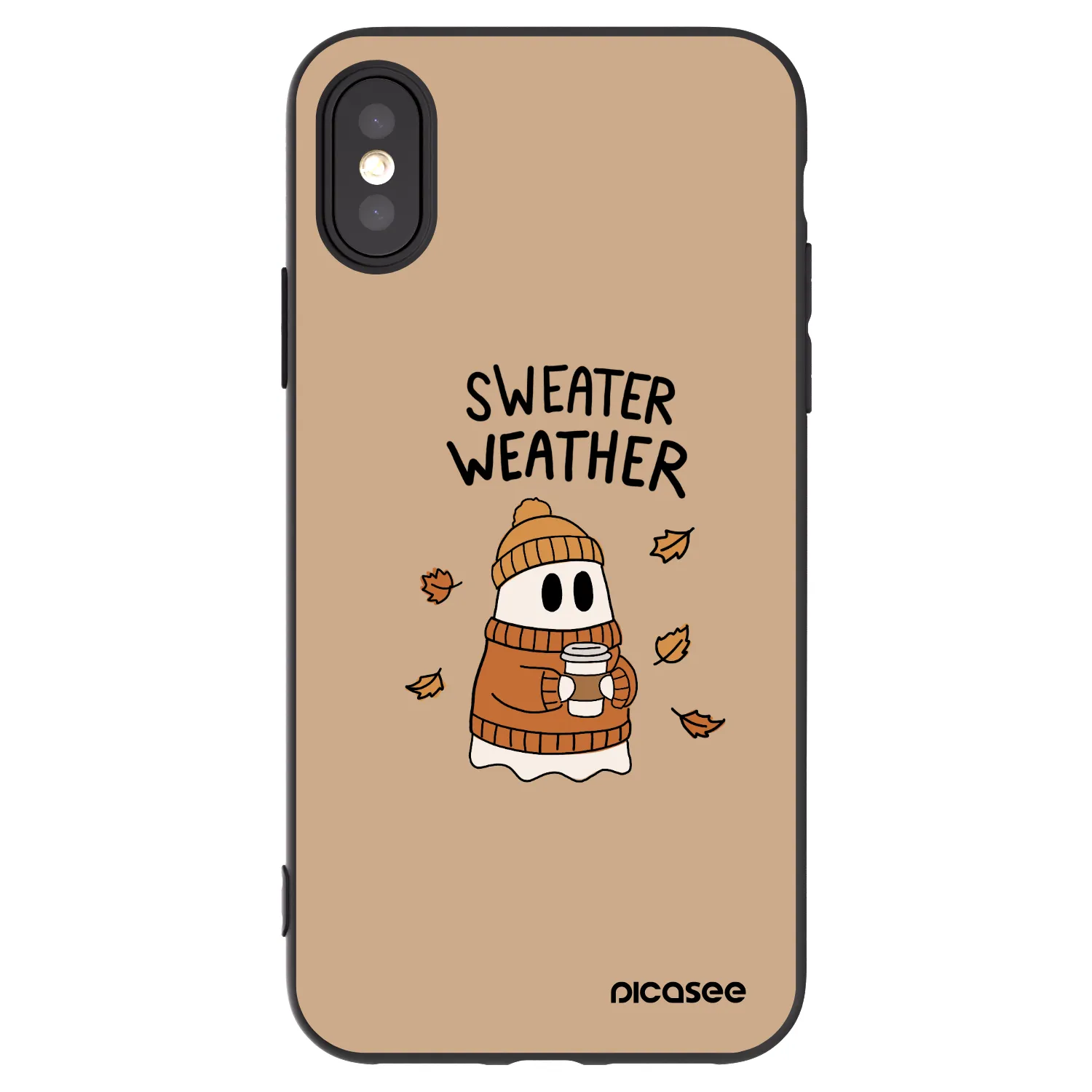 Picasee silikonový černý obal pro Apple iPhone X/XS - Sweater ghost