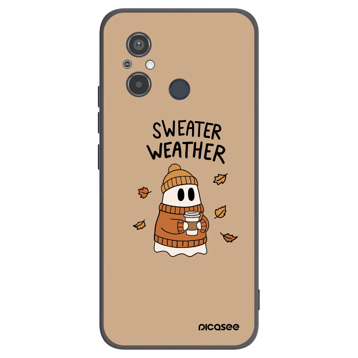 Picasee silikonový černý obal pro Xiaomi Redmi 12C - Sweater ghost