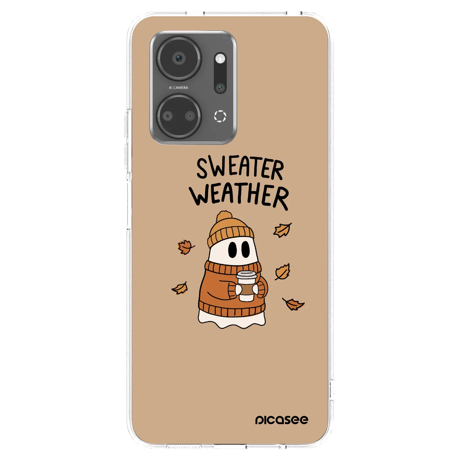 Picasee silikonový průhledný obal pro Honor X7a - Sweater ghost